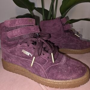 PUMA Women's Plum Suede High-Top Sneakers